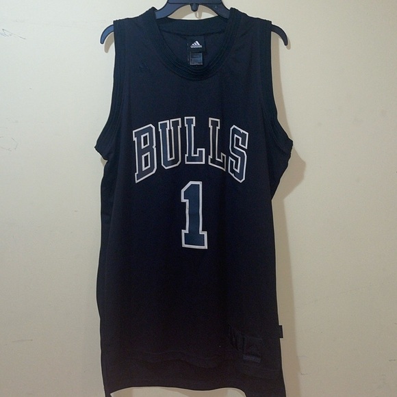 Men’s Authentic Vintage Blackout Stitch Adidas NBA Chicago Bulls Derrick Rose Je - Picture 1 of 9